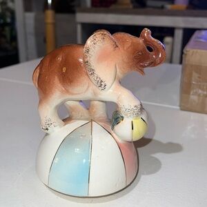 Ceramic Elephant Circus Piggy Bank for Baby Room